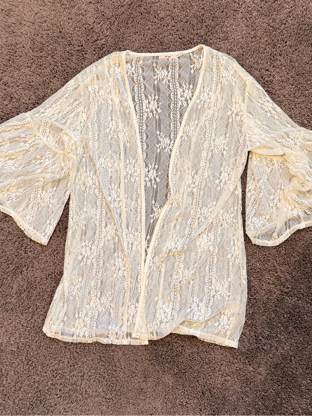 miami Cream Lace Kimono